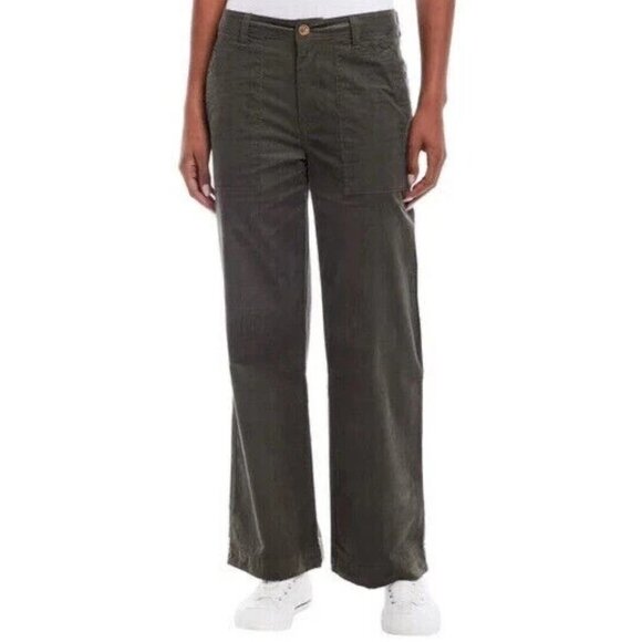 Weatherproof Pants - Weatherproof Vintage Womens Size 14 Olive Stretch Wide Leg Corduroy Pants NWT